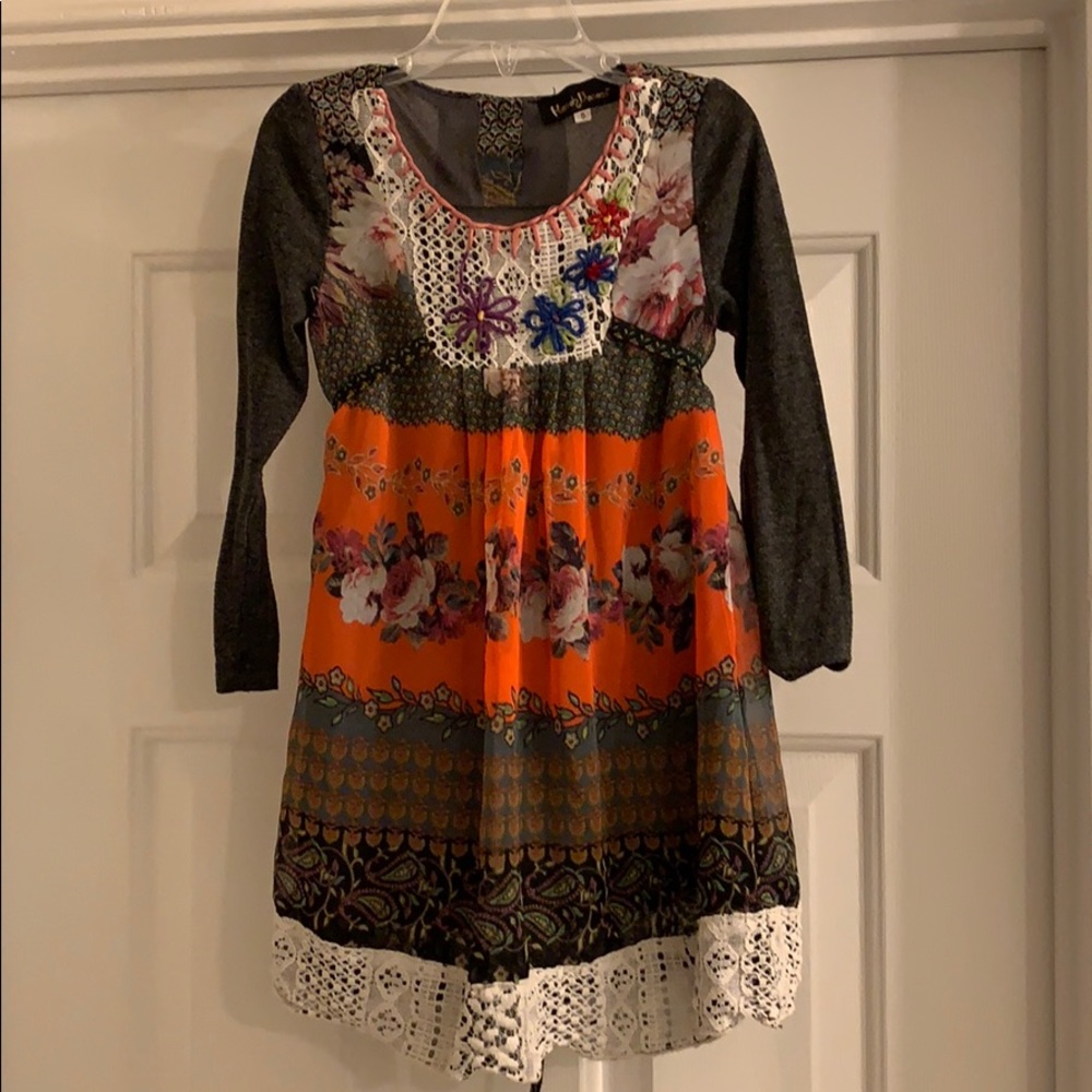 Hannah Banana Dress with hand stiching